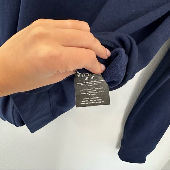 NOBULL Navy Crewneck Sweatshirt Fleece Lined Tree Logo Casual Relaxed Size L Men - Picture 12 of 12